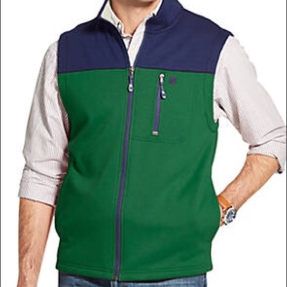 Izod Other - IZOD XL Performance Vest Golf Stretch Green Navy